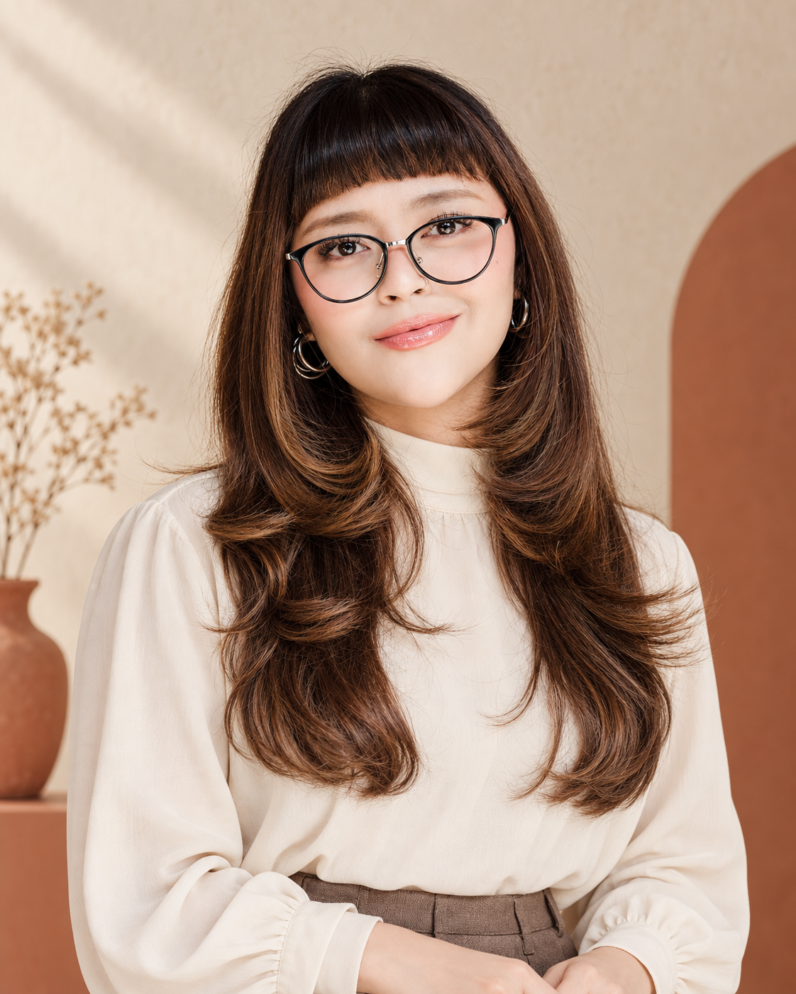 Model mengenakan kacamata dari koleksi Gembull Glasses